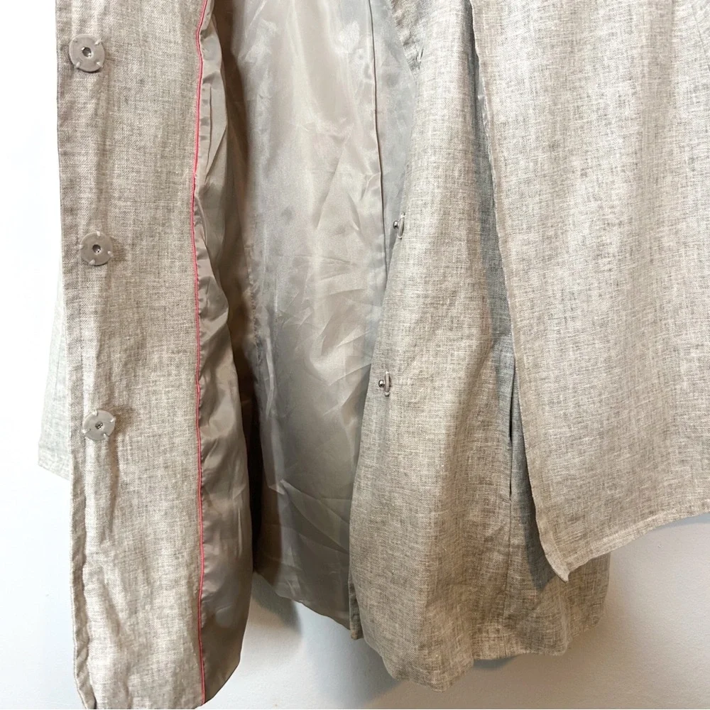 Tahari Womens Linen Blend Draped Cape JacketSmall S - Picture 6 of 9